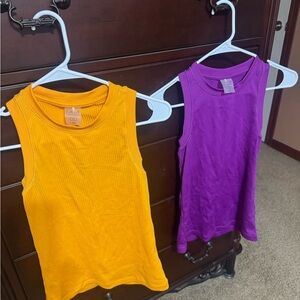 CALIA by Carrie Underwood Kids Tank Tops - Yellow and Purple